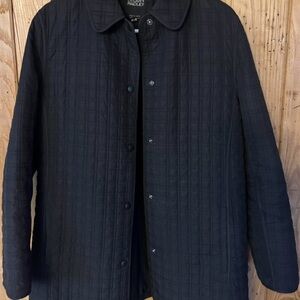 Hilary Radley Black Quilted Button Down Cost Jacket Womens Size Medium